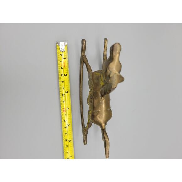 Vintage Brass Rocking Horse Figurine Made In Korea Equestrian Nursing Room Decor - Picture 6 of 7